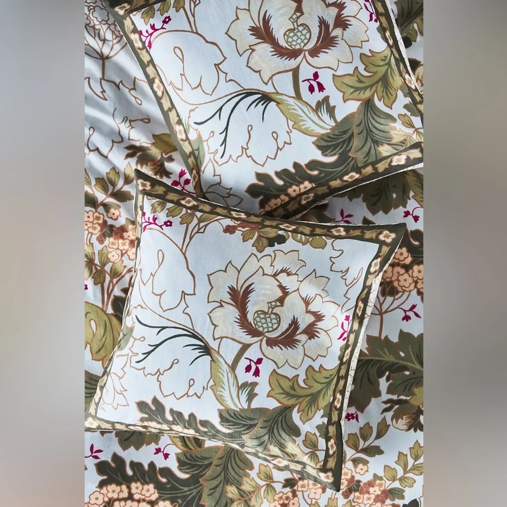 Anthropologie MARGUERITE COTTON SLUB PRINTED FLORAL EURO SHAM Style 4540…
